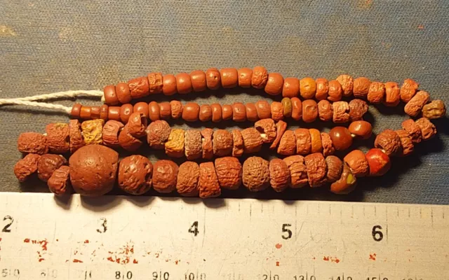 String of  ancient Roman  terracotta  beads circa 100-400 AD.