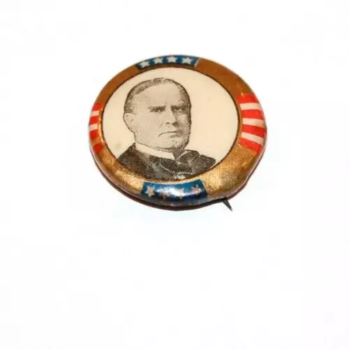 1900 WILLIAM MCKINLEY campaign pin pinback button political president WHITEHEAD