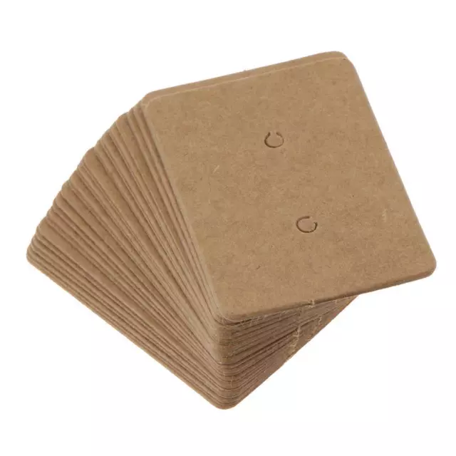 Pack of 100 Blank Earrings Ear Studs Display Cards Kraft