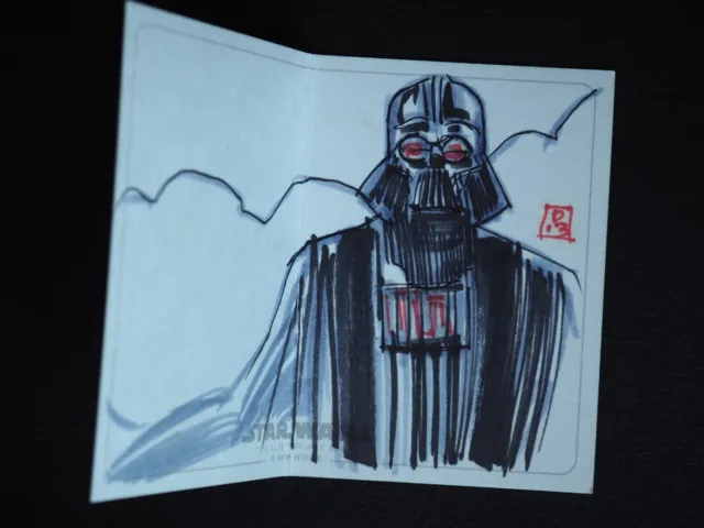 2013 Topps Star Wars Illustrated Darth Vader David Green Panorama Sketch #1/1
