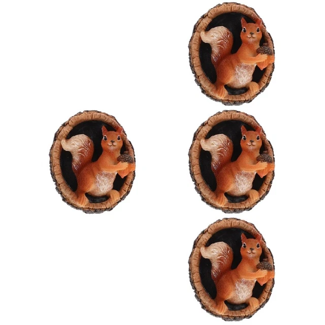 4 Count Garden Squirrel Ornament Squirrel Pendant Outdoor Statues Outdoor Tree