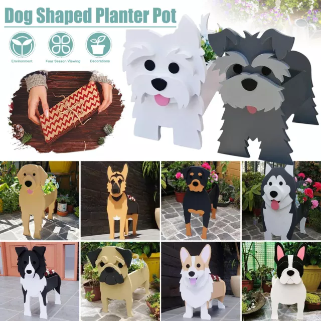 Planter Animal Shaped Dog Shape Planter PVC Garden Decoration Dog Flower Pot UK