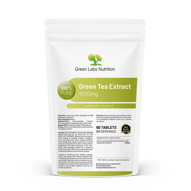 GREEN TEA EXTRACT 1000mg Tablets ANTIOXIDANT METABOLISM FAT LOSS 12.99