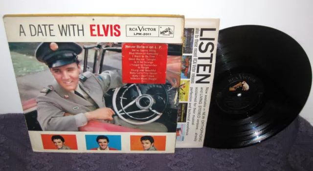 ELVIS PRESLEY A Date With LP OG MONO RCA Filler Vinyl/VERY NICE GATEFOLD COVER!!