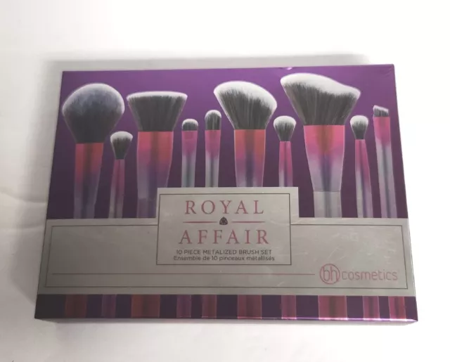 BH Cosmetics Royal Affair 10 piezas Juego de Cepillos Metalizados Colección Cara y Ojos Nuevo en Caja