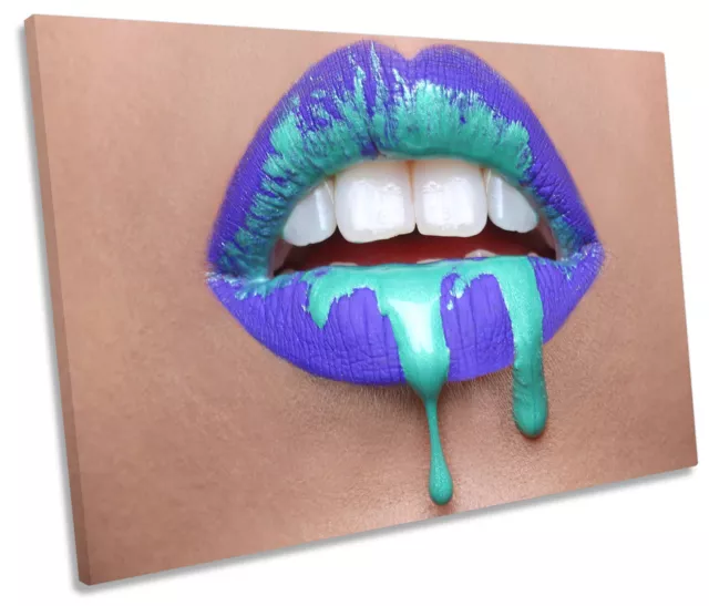 Fashion Lips Drip Lipstick Picture SINGLE CANVAS WALL ART Print