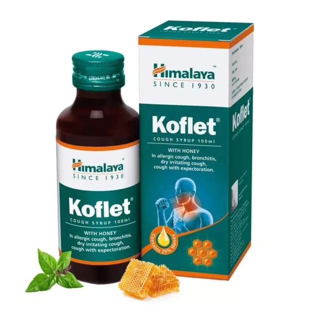 Sirop contre la toux Himalaya Koflet avec miel (100 ml) pour soulager la toux