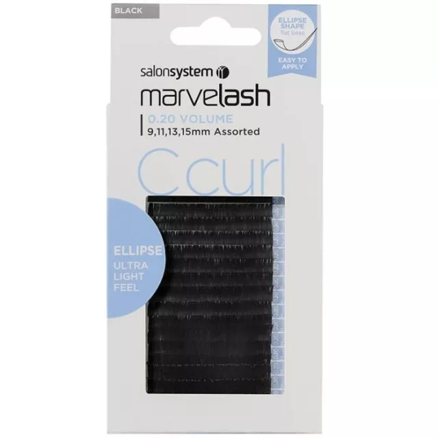 Salon System Marvelash C Curl Eye Lashes 0.20 Volume Assorted