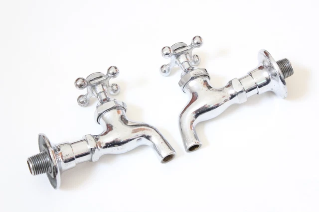antique wall faucets | vtg bathroom laundry sink deco victorian kitchen old taps