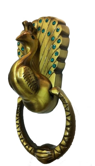 Handmade Antique Brass Finish Peacock Shape Brass Door Knocker Pack of 1 Piece