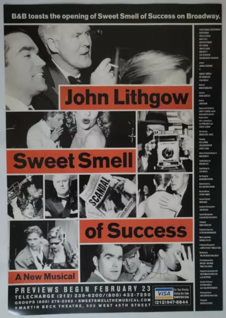 John Lithgow "Sweet Smell Of Success" Broadway Show New Yorker 2001 Ad 7.5x10.5"