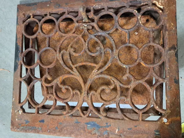 1800s Cast Iron Decorative Ornate Floor Grate salvaged architecture