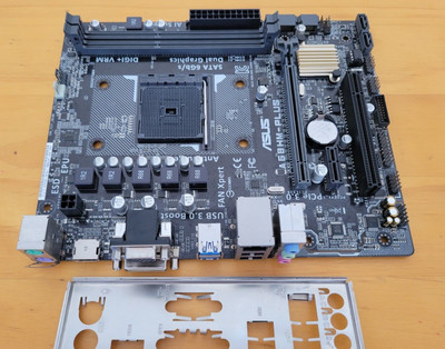 asus a68hm-plus micro atx amd socket fm2  motherboard with back