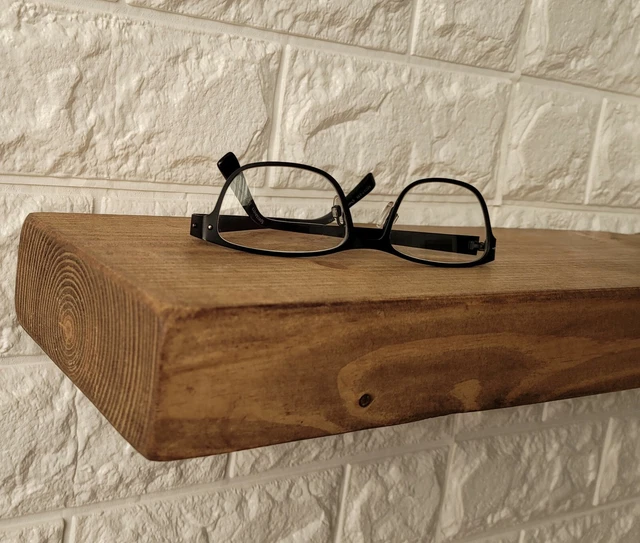 Rustic Floating Shelves 12  cm Industrial Mantle Shelf Wood  Brackets Handmade