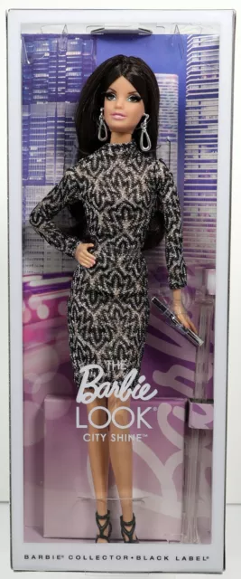 The Barbie Look City Shine Lace Dress Barbie Doll Black Label - CFP38 NRFB 2014