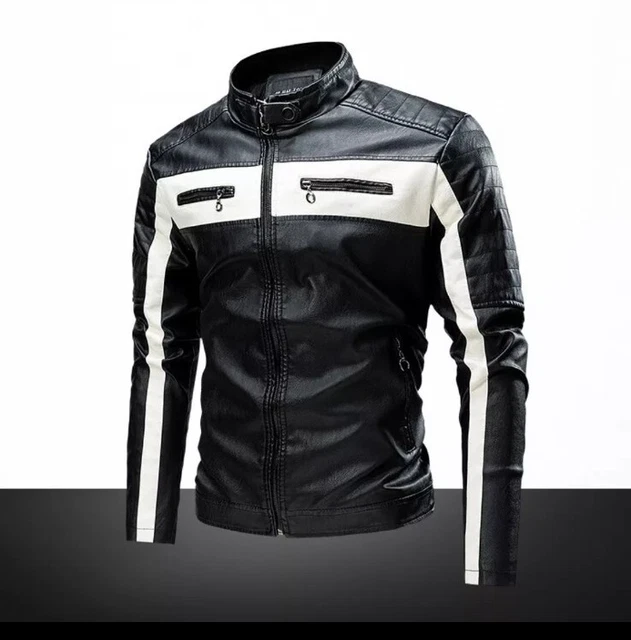 Giubbotto biker uomo casual sport. Giubbotto morbido e caldo. Ecopelle Vips 3XL