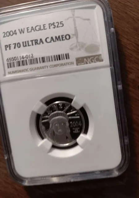 2004 W $25 1/4 Oz 9995 PLATINUM American EAGLE Proof Coin NGC PF70 Ultra Cameo