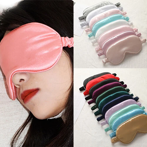 Maschera occhi sonno imitazione seta ombra copertura benda occhi morbida ventilata↑