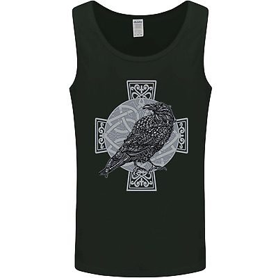 Odin Celtico Raven Viking Tatuaggio Croce Runico Da Uomo Canotta Tank Top
