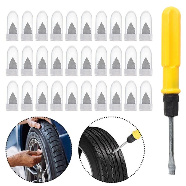 Kit de 100 vis de réparation de pneus en acier au carbone avec revêtement en caoutchouc Kit de 100 vis de réparation de pneus en acier au carbone avec revêtement en caoutchouc
