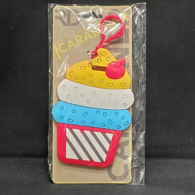 Cupcake & Cactus Carabiner Lot of 2 Luggage Backpack Tag Keychain 4 Inch 2