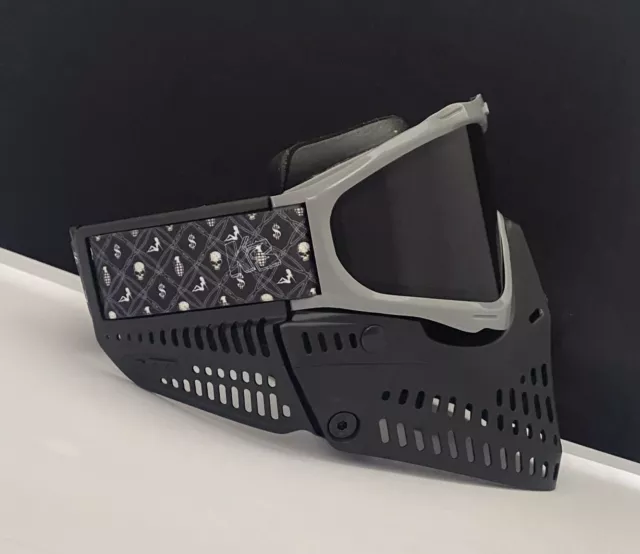 NEW JT Proflex Gray￼ Black Paintball Mask Goggle Smoke Thermal Lens Revo Ear