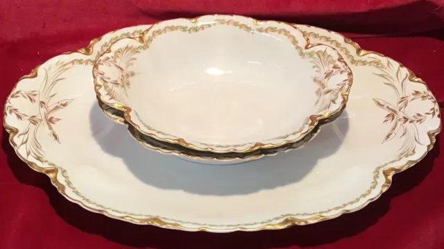 Vintage Limoges 18” and 10” Serving Platter and Serving Bowl (L6-1)