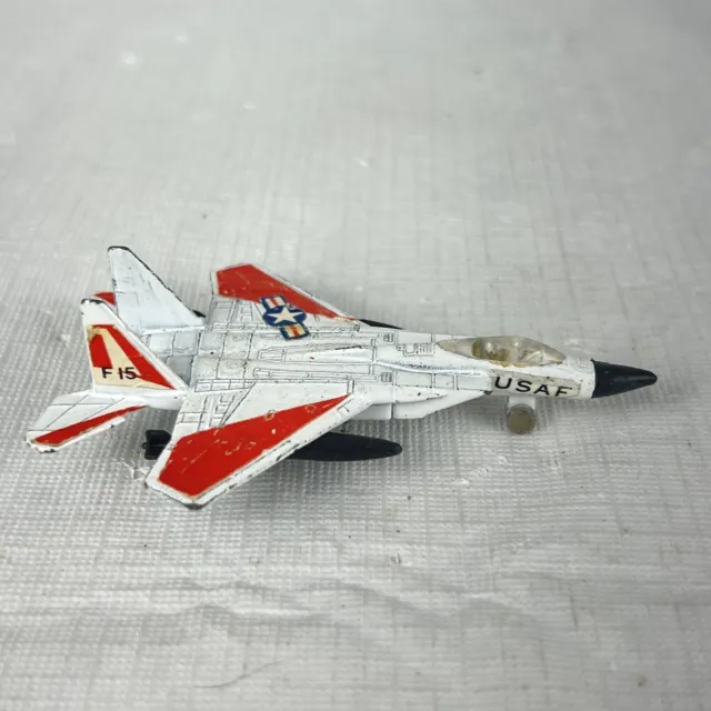 VTG Zytmex F-15 Eagle Die Cast Metal Plane a145 White Red