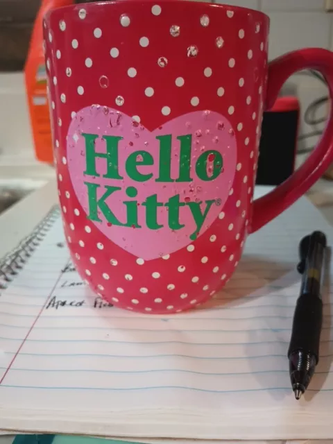 Hello Kitty Sanrio Mug 2012 Pink Polka Dots Jumbo FAB Starpoint Oversized Mug 2