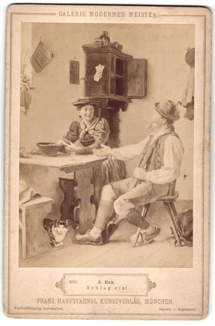 Fotografie Franz Hanfstaengl´s Kunstverlag, München, Gemälde von E. Rau, Schlag
