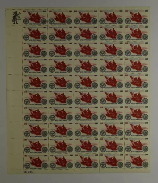 Us Scott 1261 Pane Of 50 Battle Of New Orleans Stamps 5 Cent Face Mnh