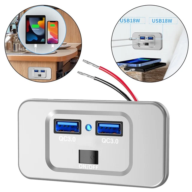 Presa USB C Per Caper 12V-24V: Qidoe Doppia USB Per Caricabatteria Da - Foto 2