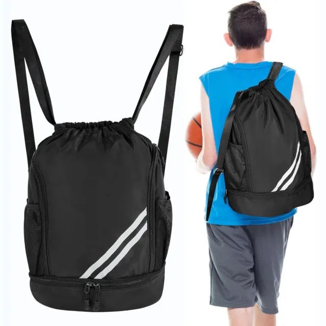 DRAWSTRING BACKPACK WATERPROOF Sports Backpack Large Sports Gym Bag Men ...