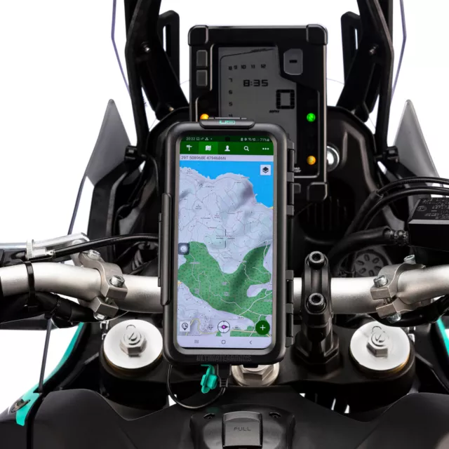 Ultimateaddons Motorcycle Handlebar Bike Mount + Universal Waterproof Phone Case