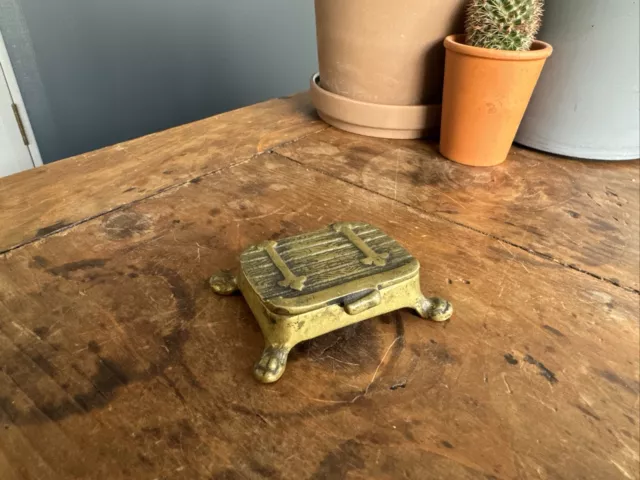 Vintage Brass Stamp Box, Vesta, Stamp Safe, Peerage Brass England