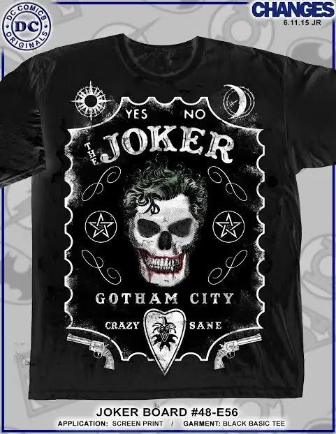 Batman Joker Ouija Board Crazy DC COMICS Supereroe Heroes Maglietta Nera S-3XL