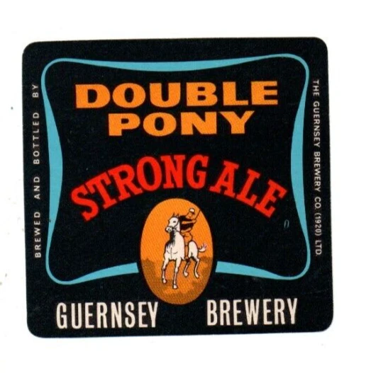 Guernsey - Vintage Beer Label - Guernsey Brewery - Double Pony Strong Ale