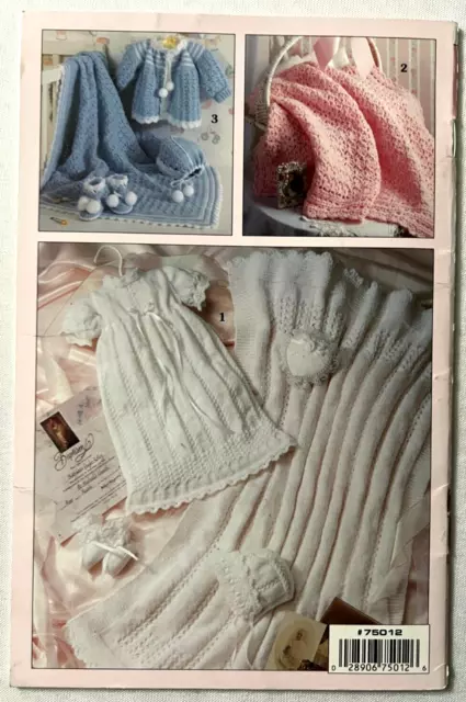 Baby Layettes Crochet Knit Patterns Book Gown Afghans 3 Sets NB, 3 & 3-6 Months