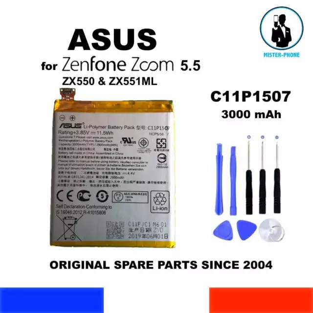 GENUINE BATTERY OEM ASUS ZenFone ZOOM 5,5" ZX551ML ZX550 3000mAh C11P1507 11,5Wh