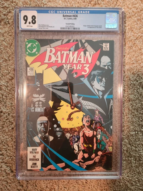 Batman #436 CGC 9.8 WP 1st Tim Drake 2nd print!  RARE!