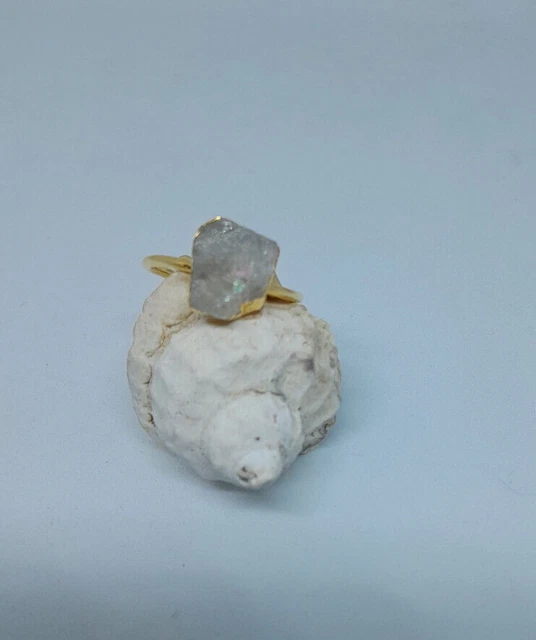 Lot De 6 Bagues Réglables En Fil Doré Avec Pierres Naturelles (agate, Quartz, Améthyste…) - Style Bohème