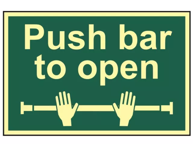 Scan - Push Bar To Open - Photoluminescent 300 x 200mm