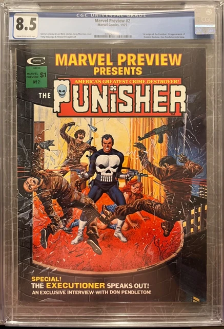 Marvel Preview #2 CGC 8.5 1st origin of punisher. (Jun 1975, Marvel) 