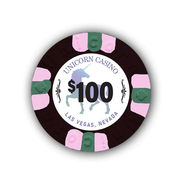 DA VINCI Pack of 50 Unicorn All Clay 9 Gram Poker Chips with Denominations, A...