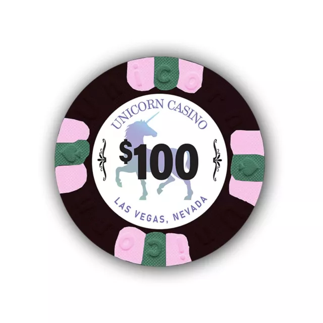 DA VINCI Pack of 50 Unicorn All Clay 9 Gram Poker Chips with Denominations, A...