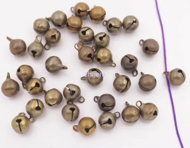 100 PIEZAS Mini 10mmX13mm Color Latón Metal Jingle Campanas Árbol de Navidad Coronas
