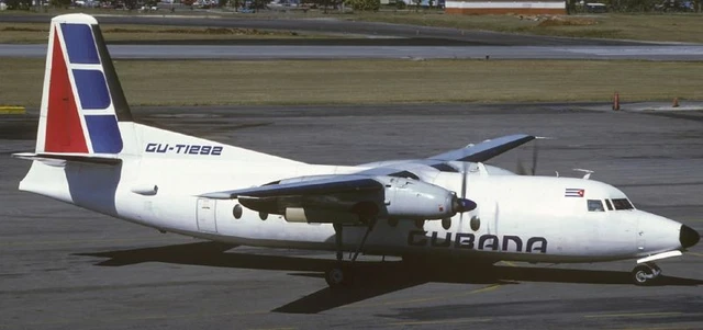 Fokker F-27 Friendship Cubana Airplane Desktop Wood Model Regular Free Shipping