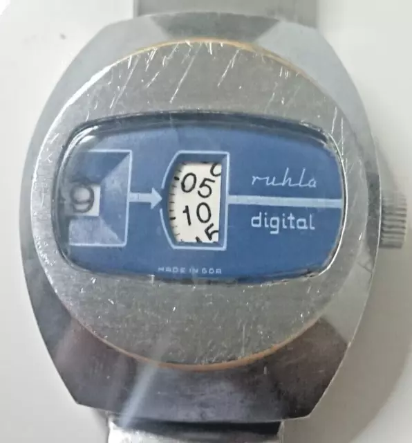 RUHLA DIGITAL Jump Vintage Men's Hour Wrist Watch 1970's GDR