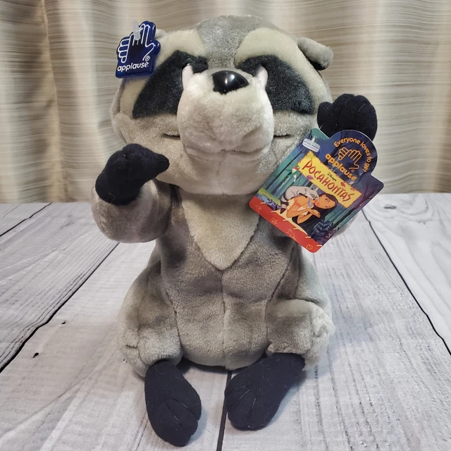 Vintage Applause Walt Disney Pocahontas Meeko Raccoon Plush W/ Tags 90s Fun