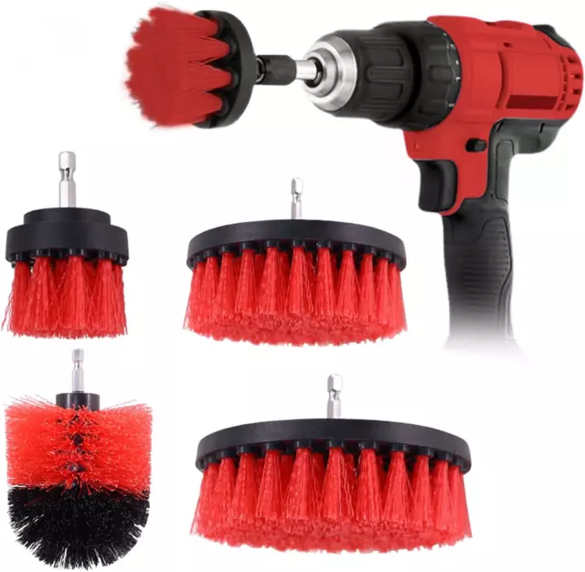 Brosse Nettoyage Rotative Perceuse 4 pièces Nettoyage Voiture Brosse  Visseuse, Brosse pour Perceuse Voiture Carrelage Tapis